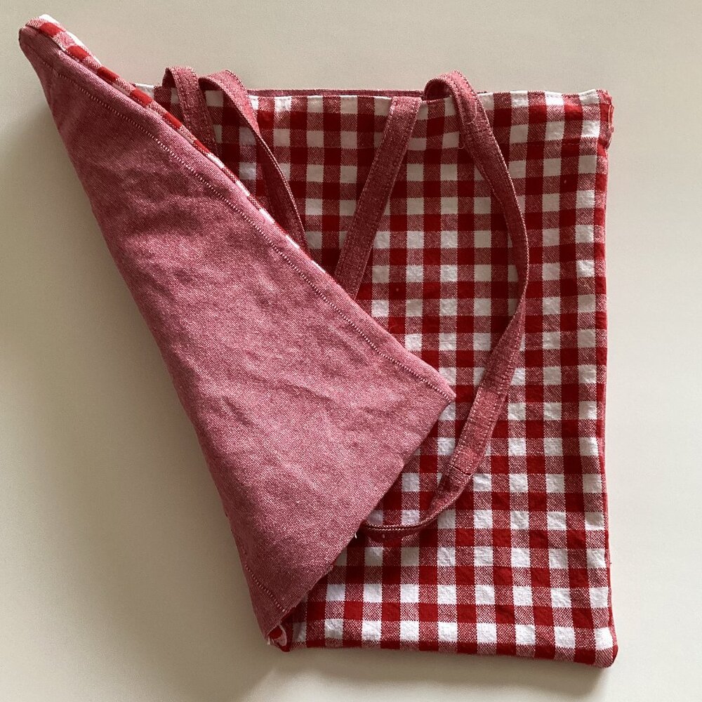 2 Handmade Grocery Bags Reusable Totes Beach Small Laundry Bag Lightweight - Picture 5 of 6